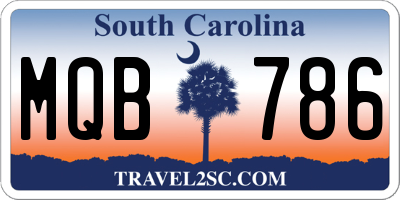 SC license plate MQB786