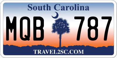 SC license plate MQB787