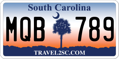 SC license plate MQB789