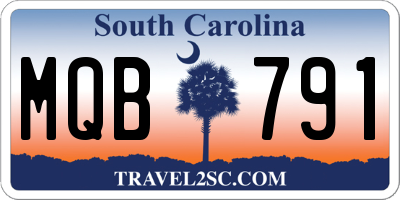 SC license plate MQB791