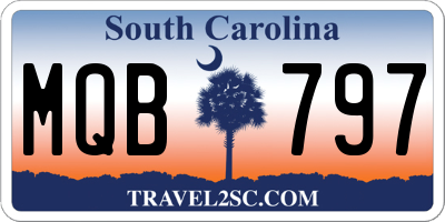 SC license plate MQB797