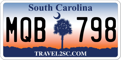 SC license plate MQB798