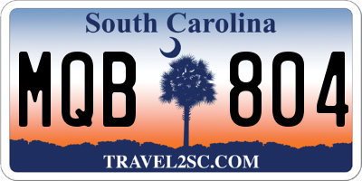 SC license plate MQB804