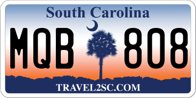 SC license plate MQB808