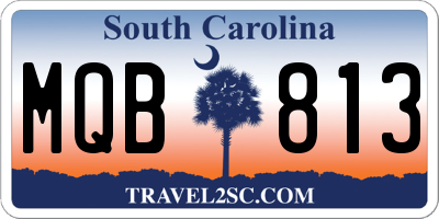 SC license plate MQB813