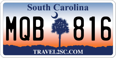 SC license plate MQB816