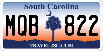 SC license plate MQB822