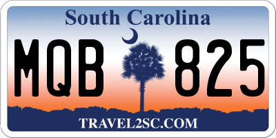 SC license plate MQB825