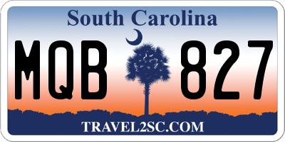 SC license plate MQB827