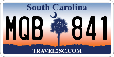 SC license plate MQB841