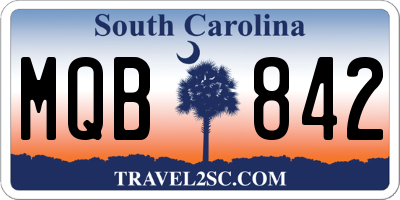SC license plate MQB842