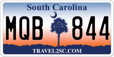 SC license plate MQB844