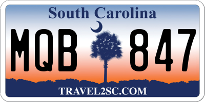 SC license plate MQB847