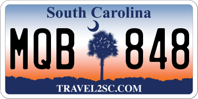 SC license plate MQB848