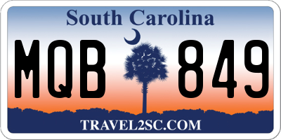SC license plate MQB849