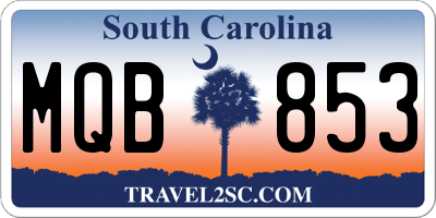 SC license plate MQB853