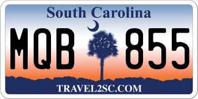 SC license plate MQB855