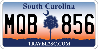 SC license plate MQB856