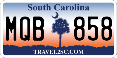 SC license plate MQB858