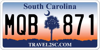 SC license plate MQB871