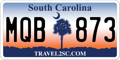SC license plate MQB873