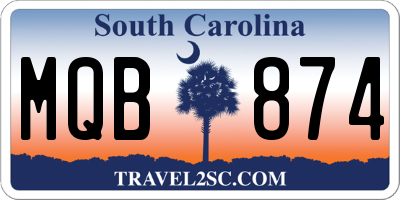 SC license plate MQB874