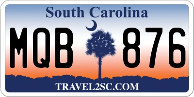 SC license plate MQB876
