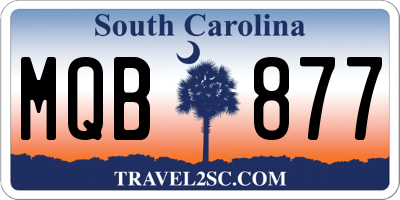 SC license plate MQB877