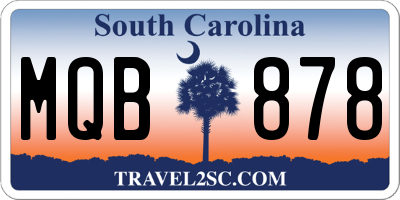 SC license plate MQB878