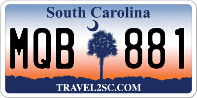 SC license plate MQB881