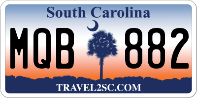 SC license plate MQB882