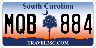 SC license plate MQB884