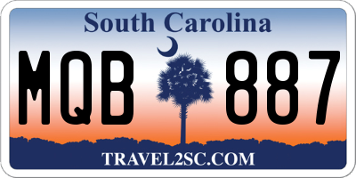 SC license plate MQB887