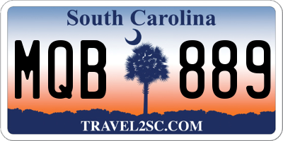 SC license plate MQB889