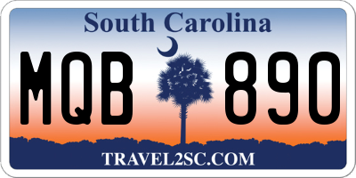 SC license plate MQB890