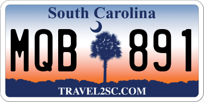 SC license plate MQB891