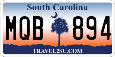 SC license plate MQB894