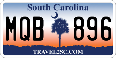 SC license plate MQB896