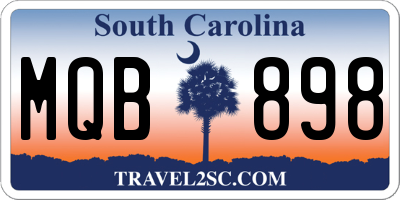 SC license plate MQB898