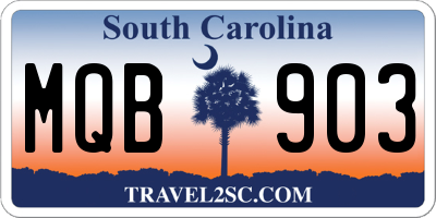 SC license plate MQB903