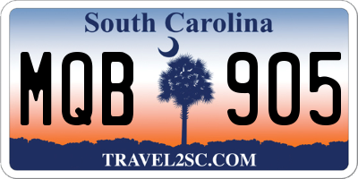 SC license plate MQB905
