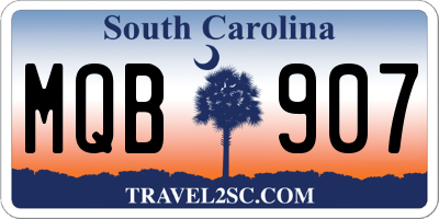 SC license plate MQB907