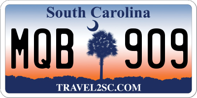 SC license plate MQB909