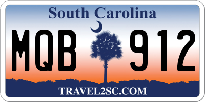SC license plate MQB912