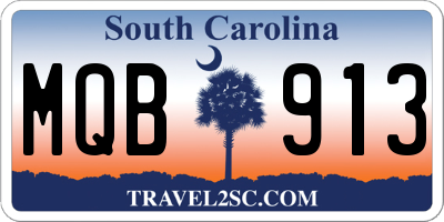 SC license plate MQB913