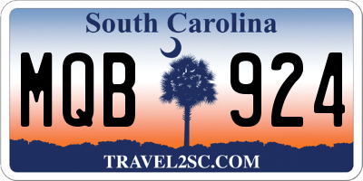 SC license plate MQB924