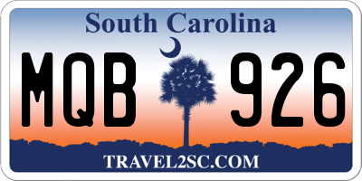SC license plate MQB926