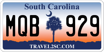 SC license plate MQB929