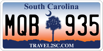 SC license plate MQB935