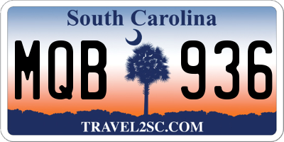 SC license plate MQB936